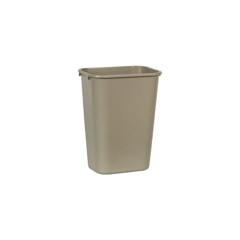 Rubbermaid Commercial Standard Series Wastebaskets - 10.31 gal Capacity - Rectangular - 20" Height x 11" Width x 15.3" Depth - Polyethylene - Beige