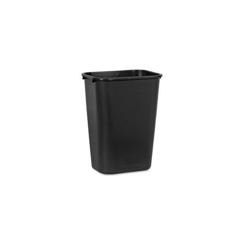 Rubbermaid Commercial Standard Series Wastebaskets - 10.31 gal Capacity - Rectangular - 20" Height x 11" Width x 15.3" Depth - Polyethylene - Black