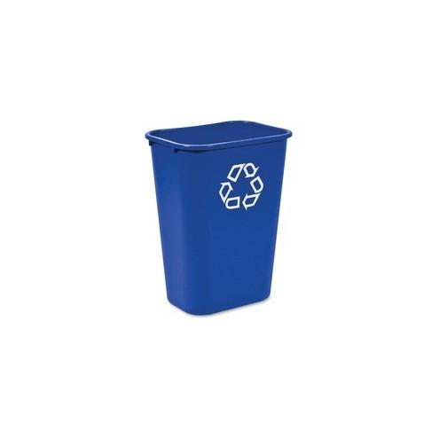 Rubbermaid Commercial Deskside Recycling Container - 10.31 gal Capacity - Sturdy - 15.3" Height x 20" Width x 10" Depth - Plastic - Blue