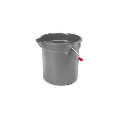 Rubbermaid Commercial Brute 10-quart Utility Bucket - 10 quart - Heavy Duty, Rust Resistant, Bend Resistant - 10.2" - Plastic, Steel, High-density Polyethylene (HDPE) - Gray, Nickel, Chrome - 1 Each
