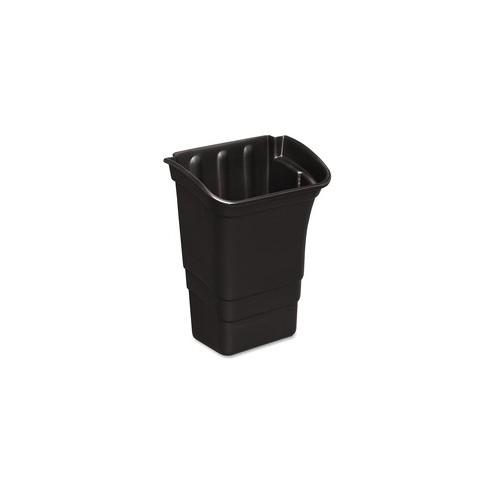 Rubbermaid Commercial Executive Service Cart Refuse Bin - 8 gal Capacity - Smooth, Easy to Clean, Handle - 22" Height x 12" Width x 17" Depth - Plastic - Black