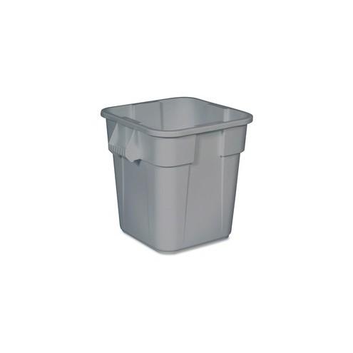 Rubbermaid Commercial Square Brute Container - 28 gal Capacity - Square - 22.5" Height x 21.5" Width - Plastic - Gray