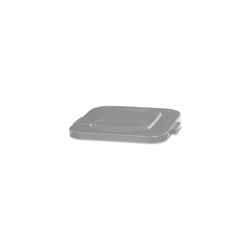 Rubbermaid Commercial Square Brute Container Lid - Square - High-density Polyethylene (HDPE) - 1 Each - Gray