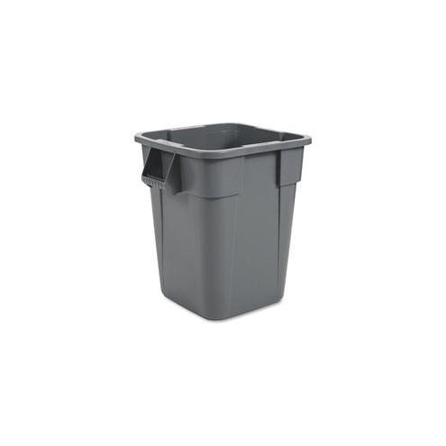 Rubbermaid Commercial Brute Square Container - 40 gal Capacity - Square - Rounded Corner, Snap Lock - 28.8" Height x 23.5" Width - Gray