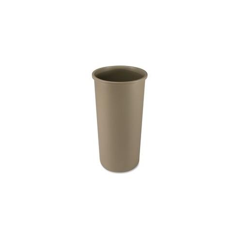 Rubbermaid Commercial Untouchable Round Container - 22 gal Capacity - Round - 30.1" Height x 11" Width - Beige
