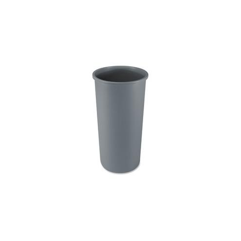 Rubbermaid Commercial Untouchable Round Container - 22 gal Capacity - Round - 30.1" Height x 15.8" Diameter - Linear Low-Density Polyethylene (LLDPE) - Gray