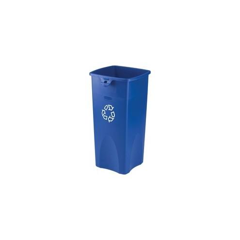 Rubbermaid Commercial Square Recycling Container - 23 gal Capacity - Square - 30.9" Height x 15.5" Width x 16.5" Depth - Blue