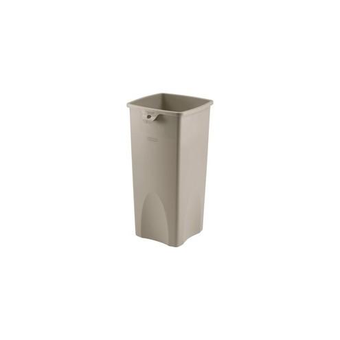 Rubbermaid Commercial Untouchable Square Container - 23 gal Capacity - Square - 30.9" Height x 15.5" Width x 16.5" Depth - Plastic - Beige