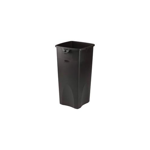Rubbermaid Commercial Untouchable Square Container - 23 gal Capacity - Square - 31" Height x 15.5" Width x 16.5" Depth - Plastic - Black