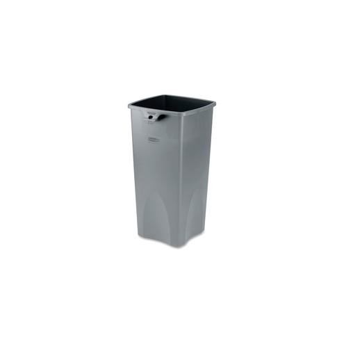 Rubbermaid Commercial Untouchable Square Container - 23 gal Capacity - Square - 31" Height x 15.5" Width x 16.5" Depth - Plastic - Gray