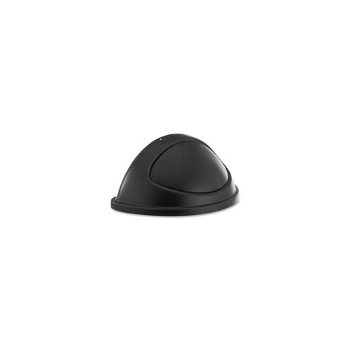 Rubbermaid Commercial Half Round Swing Top Lid - Half-round - 4 / Carton - Black