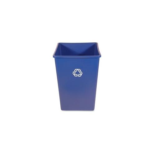 Rubbermaid Commercial 35-Gallon Square Recycling Container - 35 gal Capacity - Square - Easy to Clean, Weather Resistant, Compact - 6.3" Height x 20.1" Width - Plastic - Blue