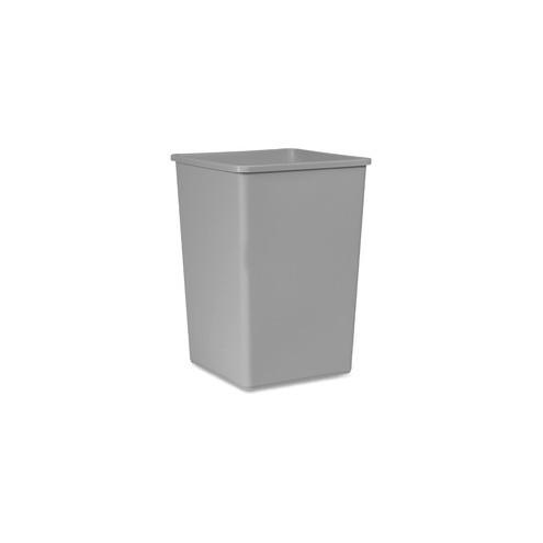 Rubbermaid Commercial Untouchable Sqr 35-gal Container - 35 gal Capacity - Square - 27.6" Height x 19.5" Width - Linear Low-Density Polyethylene (LLDPE) - Gray