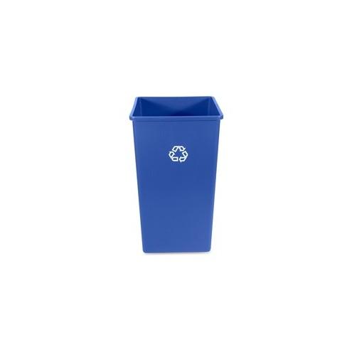 Rubbermaid Commercial 50-Gallon Square Recycling Container - 50 gal Capacity - Square - Weather Resistant, Easy to Clean, Compact - 34.3" Height x 19.5" Width x 19.5" Depth - Plastic, Resin - Blue