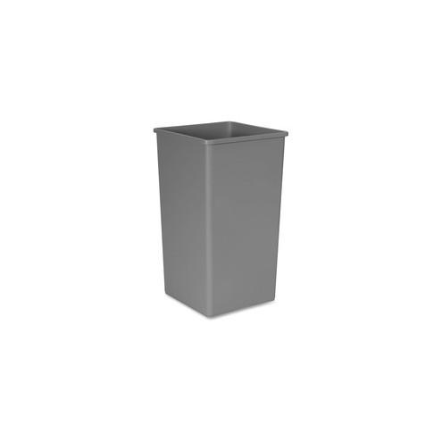 Rubbermaid Commercial 50-Gallon Square Container - 50 gal Capacity - Square - Crack Resistant, Durable, Compact, Rugged - 34.3" Height x 19.5" Width x 19.5" Depth - Plastic - Gray