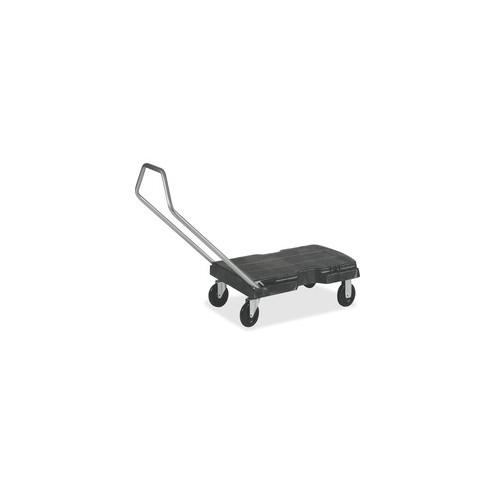 Rubbermaid Commercial Utility Duty Triple Trolley - Push/Pull Handle - 500 lb Capacity - 5" Caster Size - Plastic, Structural Foam - x 20.5" Width x 32.5" Depth Height - Beige, Green - 1 Carton