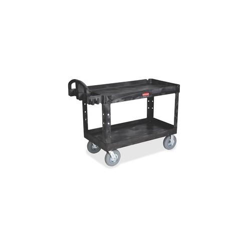 Rubbermaid Commercial Heavy Duty Ergo Handle Utility Cart - Push/Pull Handle - 500 lb Capacity - 4" Caster Size - Structural Foam - x 25.9" Width x 25.3" Depth x 37" Height - Black - 1 Carton