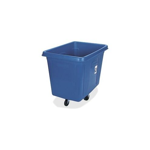 Rubbermaid Commercial Recycling Cube Truck - 119.69 gal Capacity - 37" Height x 31" Width x 43.8" Depth - Metal, Plastic - Blue