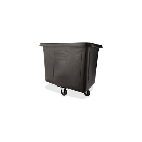 Rubbermaid Commercial Recycling Cube Truck - 119.69 gal Capacity - Rectangular - 37" Height x 43.8" Width x 31" Depth - Medium Density Polyethylene (MDPE), Metal - Black