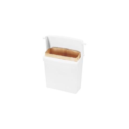 Rubbermaid Commercial Compact Sanitary Napkin Receptacle - 12.5" Height x 10.8" Width x 5.3" Depth - White