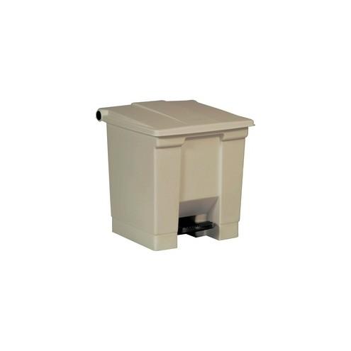Rubbermaid Commercial Step-on Waste Container - 8 gal Capacity - 17.1" Height x 15.8" Width x 16.3" Depth - Plastic - Beige
