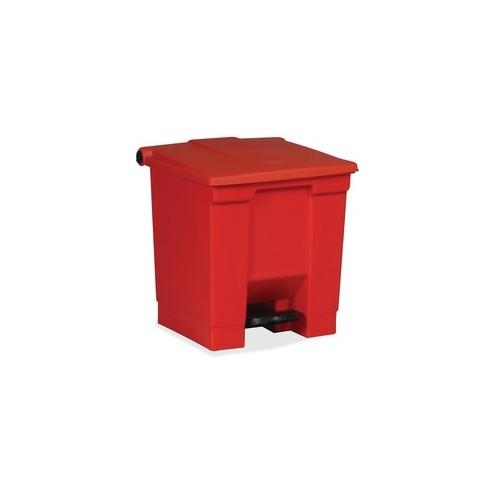 Rubbermaid Commercial Step-on Waste Container - Step-on Opening - 8 gal Capacity - Puncture Resistant, Durable - 17.1" Height x 15.8" Width - Plastic, High-density Polyethylene (HDPE), Resin - Red