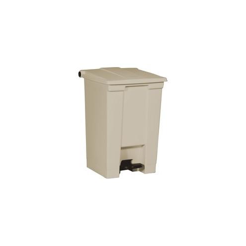 Rubbermaid Commercial Step-on Waste Container - 12 gal Capacity - 17.1" Height x 15.8" Width x 16.3" Depth - Plastic - Beige