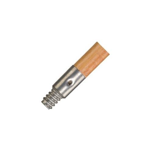 Rubbermaid Commercial Threaded Tip Wood Broom Handle - 1.30" Diameter - Natural, Lacquer - Metal, Wood - 12 / Carton