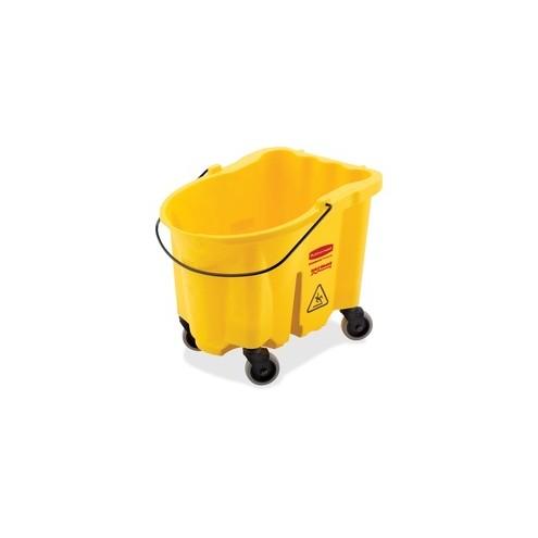 Rubbermaid Commercial 26-qt WaveBrake Bucket - 26 quart - 16.7" x 15.9" - Tubular Steel, Plastic - Yellow - 4 / Carton