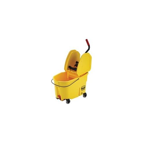 Rubbermaid Commercial WaveBrake Combo Mop Bucket - 40 quart - 38" x 17" x 24" - Plastic - Yellow - 1 Each