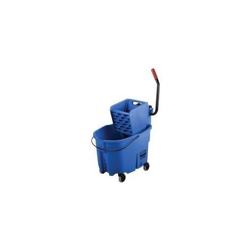 Rubbermaid Commercial WaveBrake Side Press Combo - 35 quart - 36.5" x 15.7" - Tubular Steel, Plastic - Blue - 1 Each