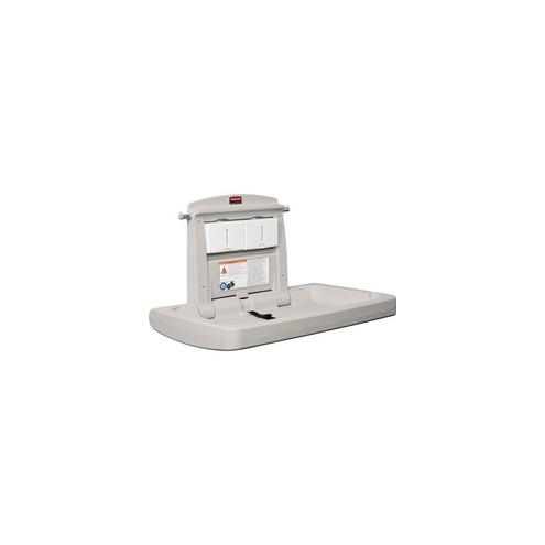 Rubbermaid Commercial Horizontal Baby Changing Station - Rectangle Top - 21.50" Table Top Length x 4" Table Top Width - 33.25" Height - Assembly Required - Beige