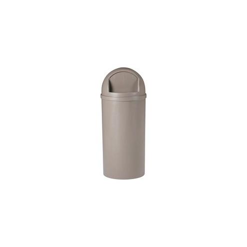 Rubbermaid Commercial Marshal Classic Container - 15 gal Capacity - Round - 15.37" Opening Diameter - 36.5" Height - Beige