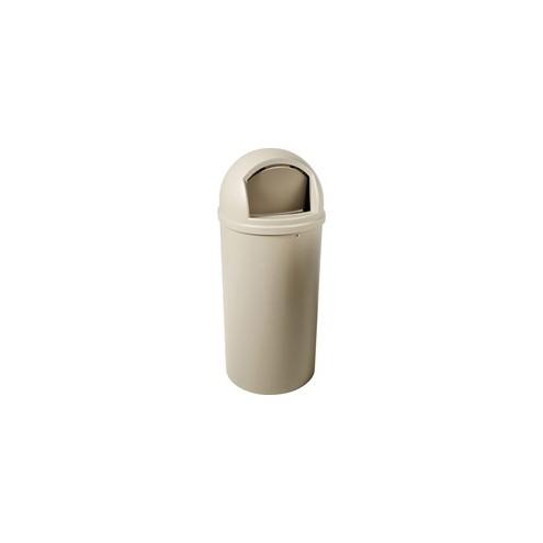 Rubbermaid Commercial Marshal Classic Container - 25 gal Capacity - Round - Manual - Rugged, Dent Resistant, Scratch Resistant - Beige