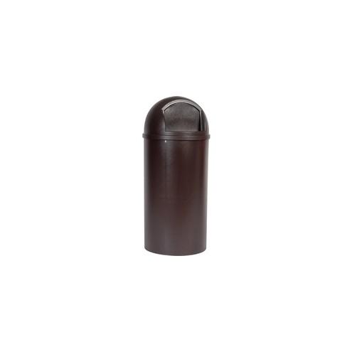 Rubbermaid Commercial Marshal 25 gal Classic Container - 25 gal Capacity - Fire-Safe, Scratch Resistant, Rugged, Dent Resistant, Scratch Resistant, Hinged Door - 42" Height x 18" Diameter - Brown