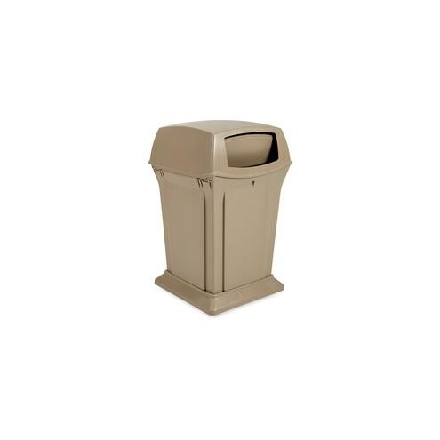 Rubbermaid Commercial 35-gallon Ranger Container - Hinged Lid - 35 gal Capacity - Durable - 41" Height x 21.5" Width x 21.5" Depth - Plastic - Beige