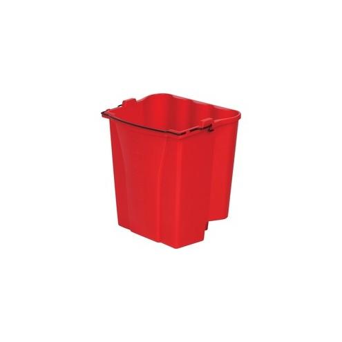 Rubbermaid Commercial WaveBrake 18Quart Dirty Water Bucket - 18 quart - 14.1" x 9.9" - Tubular Steel, Plastic - Red - 1 Each