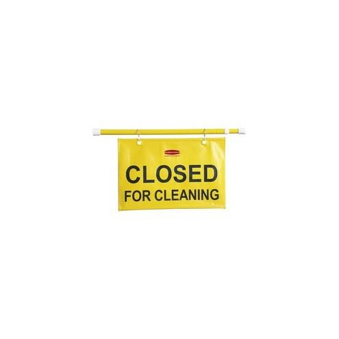 Rubbermaid Commercial Closed For Cleaning Safety Sign - 1 Each - Closed for Cleaning Print/Message - Yellow