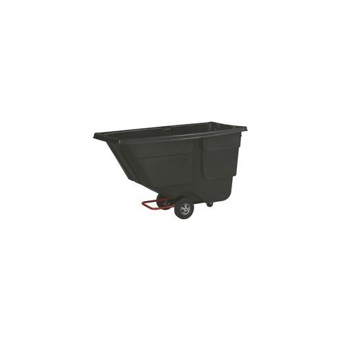 Rubbermaid Commercial One Cubic Yard Service Tilt Truck - 43.8" Height x 72.3" Width x 33.5" Depth - Plastic, Polypropylene, Steel - Black