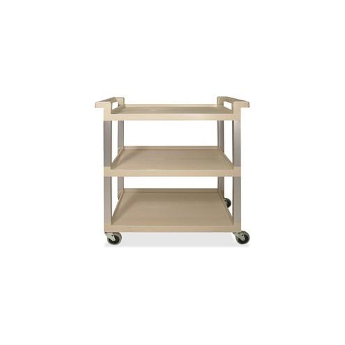 Rubbermaid Commercial Swivel Casters Utility Cart - 3 Shelf - 100 lb Capacity - 3" Caster Size - x 16.3" Width x 31.5" Depth x 36" Height - Beige - 1 Each