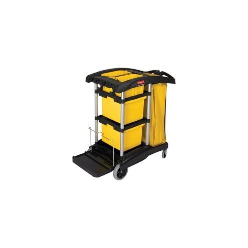 Rubbermaid Commercial High Capacity Janitorial Cart - 4" Caster Size - x 48.3" Width x 22" Depth x 44" Height - Yellow, Black - 1 Each