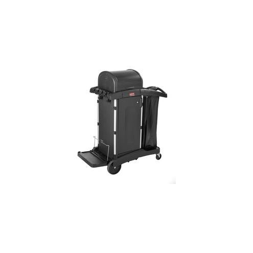 Rubbermaid Commercial High Security Cleaning Cart - Aluminum, Plastic - x 22" Width x 48.3" Depth x 53.5" Height - Black - 1 Each