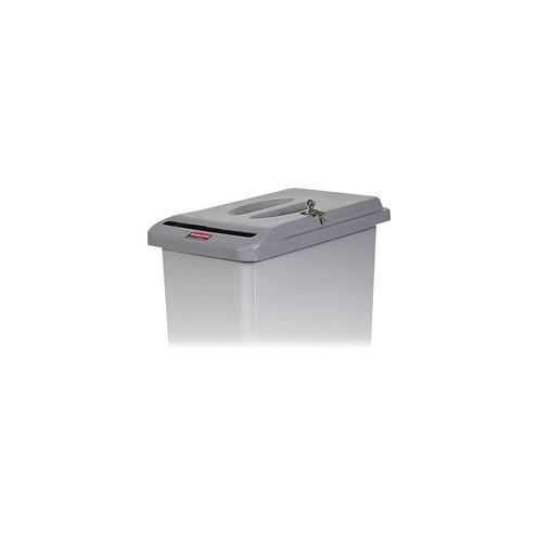 Rubbermaid Commercial Slim Jim Document Container Lid - 4 / Carton - Gray