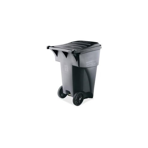 Rubbermaid Commercial Brute 95-gal Rollout Container - 95 gal Capacity - UV Resistant, Wheels, Mobility - 37.5" Height x 28.6" Width x 46" Depth - Gray