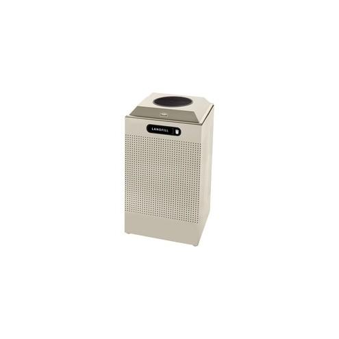 Rubbermaid Commercial Silhouettes 29-gallon Recycle Can - 29 gal Capacity - Square - Perforated, Fire-Safe, Durable - 32.2" Height x 18.4" Width x 18.4" Depth - Steel, Metal - Silver Metallic