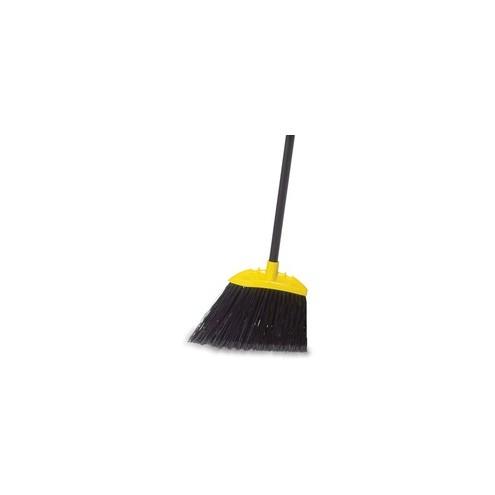 Rubbermaid Commercial Jumbo Smooth Sweep Angle Broom - Polypropylene Bristle - 0.66" Handle Diameter - 10.5" Overall Length - Black Metal Handle - 6 / Carton