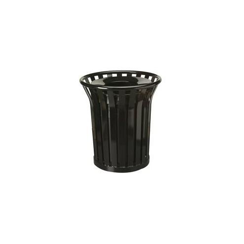 Rubbermaid Commercial Americana Steel Waste Receptacle - 36 gal Capacity - 32.5" Height x 29" Diameter - Black