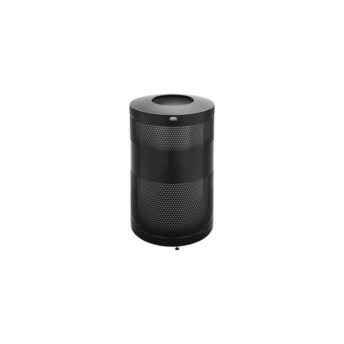 Rubbermaid Commercial 51-gal Open Top Waste Container - 51 gal Capacity - Heavy Duty, Perforated, Fire-Safe - Steel - Black