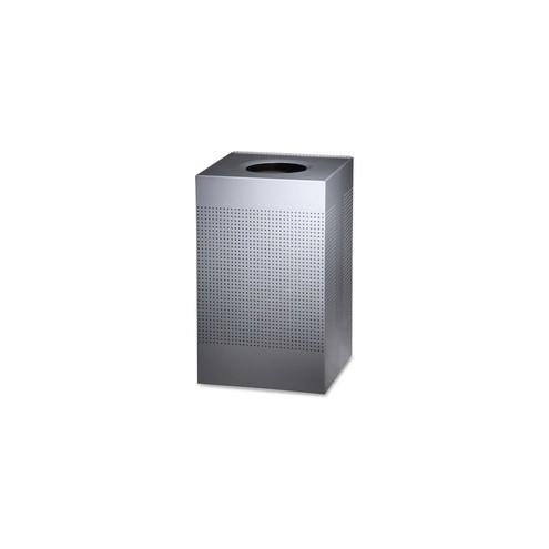 Rubbermaid Commercial Silhouettes 20G Waste Container - 20 gal Capacity - Square - Perforated, Fire-Safe, Durable - 30.4" Height x 18.4" Width x 18.4" Depth - Steel, Metal - Silver Metallic