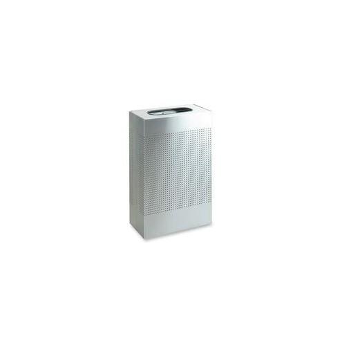 Rubbermaid Commercial Metallic Rectangle Waste Cans - 13 gal Capacity - Rectangular - 30" Height x 10" Width x 19.5" Depth - Steel - Silver